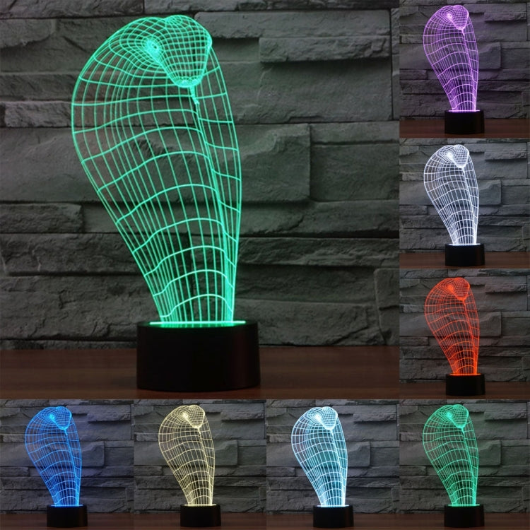 7 สีเปลี่ยนสี Creative Visual สเตอริโอโคมไฟโคมไฟตั้งโต๊ะ Night Light, Cobra Style