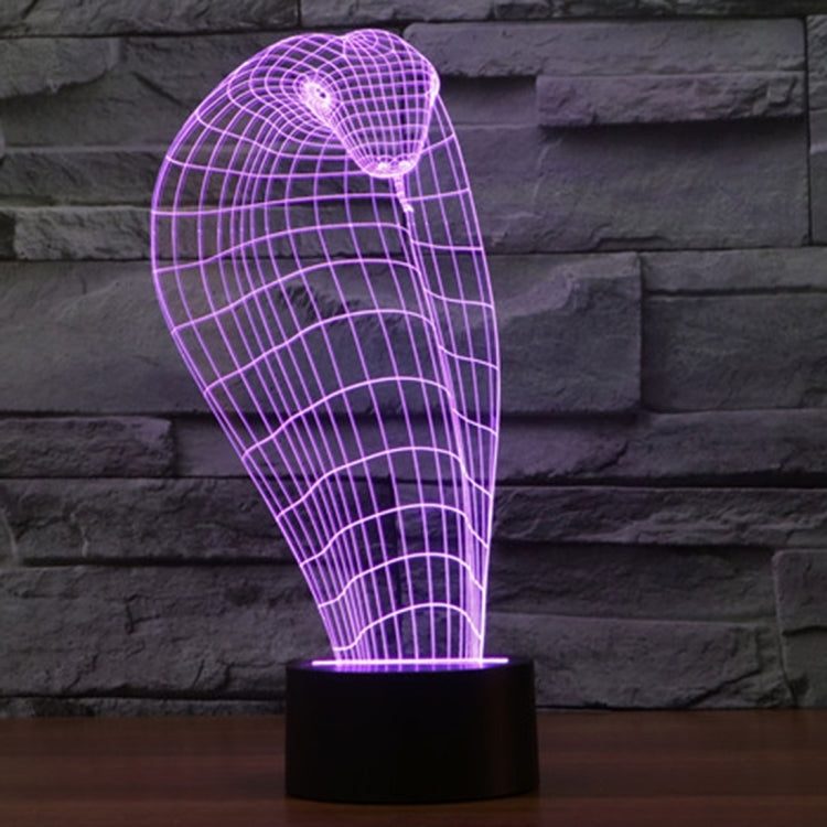 7 สีเปลี่ยนสี Creative Visual สเตอริโอโคมไฟโคมไฟตั้งโต๊ะ Night Light, Cobra Style