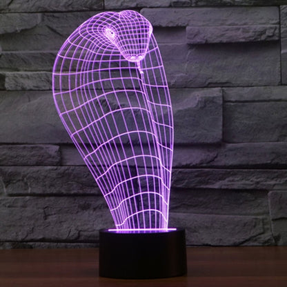 7 สีเปลี่ยนสี Creative Visual สเตอริโอโคมไฟโคมไฟตั้งโต๊ะ Night Light, Cobra Style