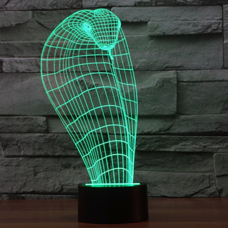 7 สีเปลี่ยนสี Creative Visual สเตอริโอโคมไฟโคมไฟตั้งโต๊ะ Night Light, Cobra Style