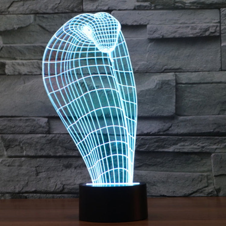 7 สีเปลี่ยนสี Creative Visual สเตอริโอโคมไฟโคมไฟตั้งโต๊ะ Night Light, Cobra Style