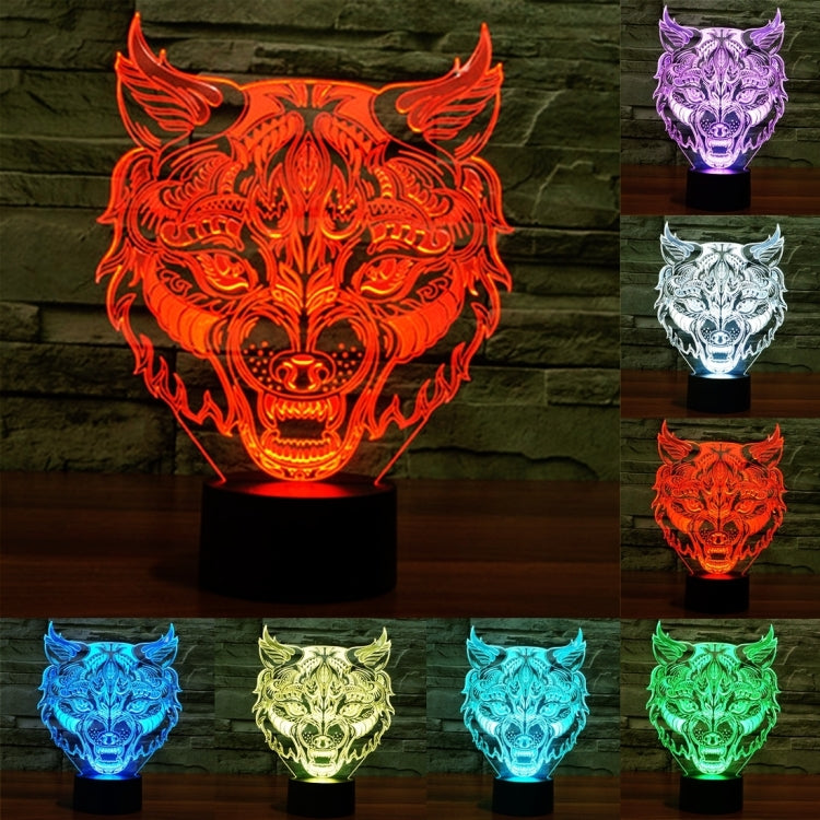 7 สีเปลี่ยนสี Creative Visual สเตอริโอโคมไฟโคมไฟตั้งโต๊ะ Night Light, Leopard Shape