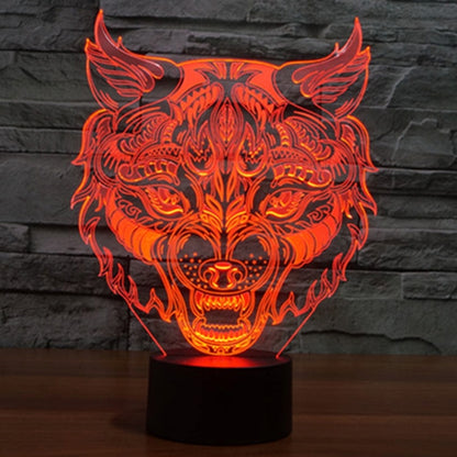 7 สีเปลี่ยนสี Creative Visual สเตอริโอโคมไฟโคมไฟตั้งโต๊ะ Night Light, Leopard Shape