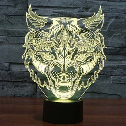 7 สีเปลี่ยนสี Creative Visual สเตอริโอโคมไฟโคมไฟตั้งโต๊ะ Night Light, Leopard Shape