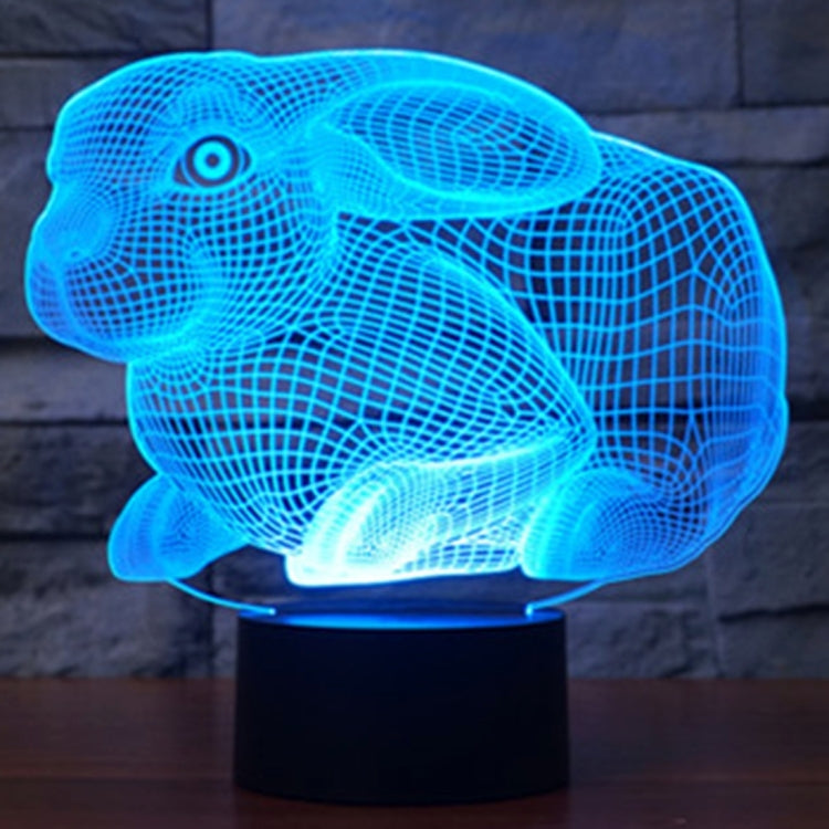 7 สีเปลี่ยนสี Creative Visual สเตอริโอโคมไฟโคมไฟตั้งโต๊ะ Night Light, Rabbit Shape