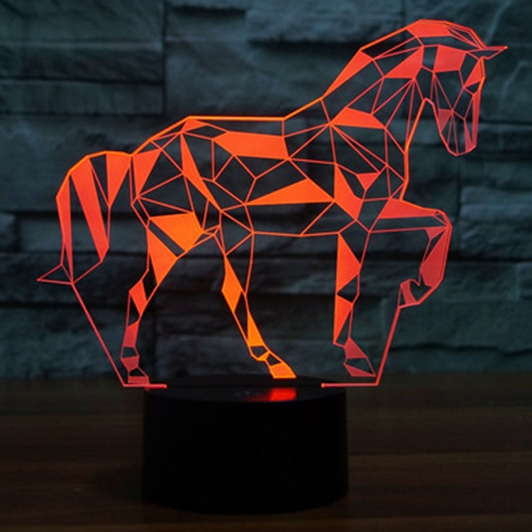 7 สีเปลี่ยนสี Creative Visual สเตอริโอโคมไฟโคมไฟตั้งโต๊ะ Night Light, Horse Shape