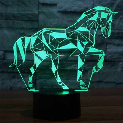 7 สีเปลี่ยนสี Creative Visual สเตอริโอโคมไฟโคมไฟตั้งโต๊ะ Night Light, Horse Shape