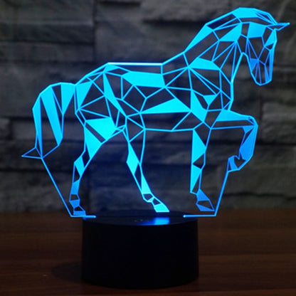 7 สีเปลี่ยนสี Creative Visual สเตอริโอโคมไฟโคมไฟตั้งโต๊ะ Night Light, Horse Shape