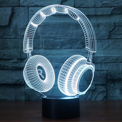 7 สีเปลี่ยนสี Creative Visual สเตอริโอโคมไฟโคมไฟตั้งโต๊ะ Night Light, Headset Shape