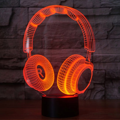 7 สีเปลี่ยนสี Creative Visual สเตอริโอโคมไฟโคมไฟตั้งโต๊ะ Night Light, Headset Shape