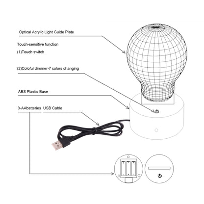 7 สีเปลี่ยนสี Creative Visual สเตอริโอโคมไฟโคมไฟตั้งโต๊ะ Night Light, Headset Shape