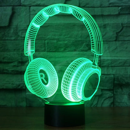 7 สีเปลี่ยนสี Creative Visual สเตอริโอโคมไฟโคมไฟตั้งโต๊ะ Night Light, Headset Shape
