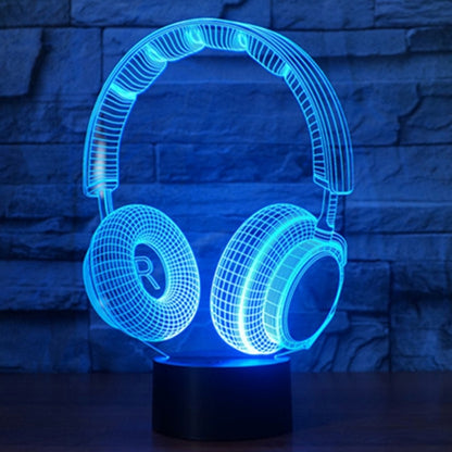 7 สีเปลี่ยนสี Creative Visual สเตอริโอโคมไฟโคมไฟตั้งโต๊ะ Night Light, Headset Shape