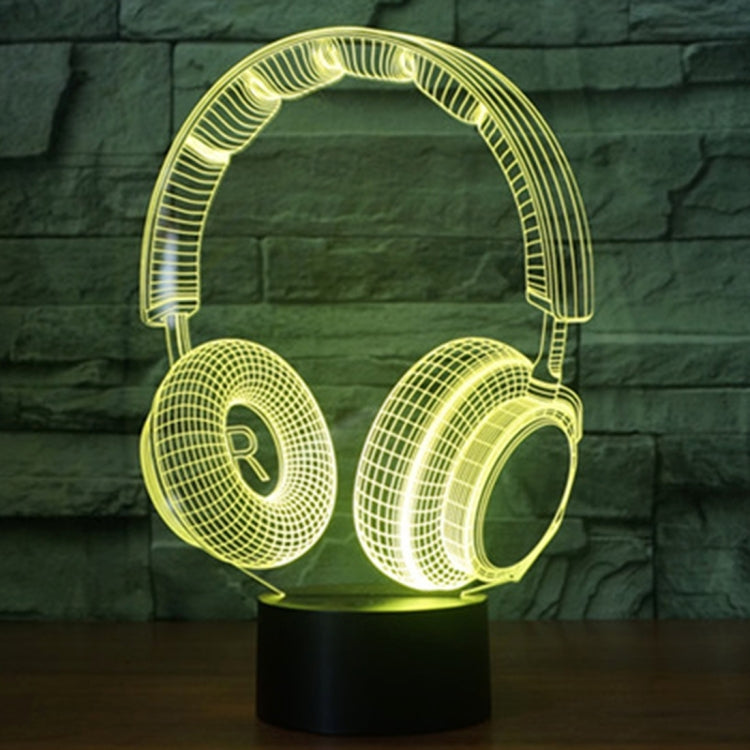7 สีเปลี่ยนสี Creative Visual สเตอริโอโคมไฟโคมไฟตั้งโต๊ะ Night Light, Headset Shape