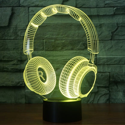 7 สีเปลี่ยนสี Creative Visual สเตอริโอโคมไฟโคมไฟตั้งโต๊ะ Night Light, Headset Shape