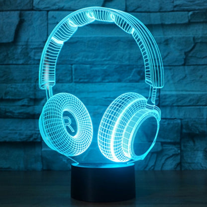 7 สีเปลี่ยนสี Creative Visual สเตอริโอโคมไฟโคมไฟตั้งโต๊ะ Night Light, Headset Shape