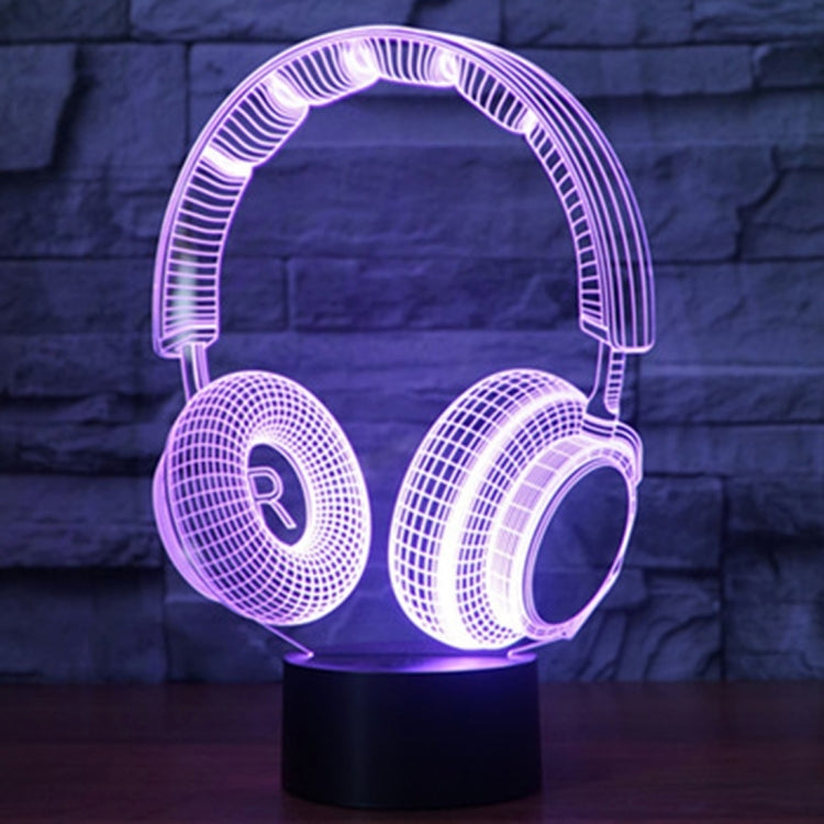 7 สีเปลี่ยนสี Creative Visual สเตอริโอโคมไฟโคมไฟตั้งโต๊ะ Night Light, Headset Shape
