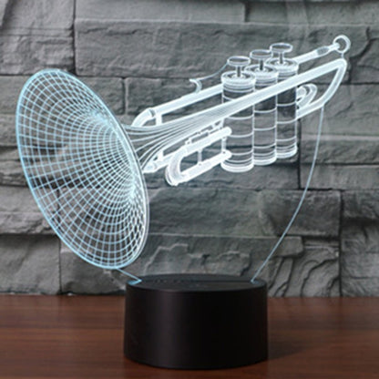 7 สีเปลี่ยนสี Creative Visual สเตอริโอโคมไฟโคมไฟตั้งโต๊ะ Night Light, Trumpet Shape