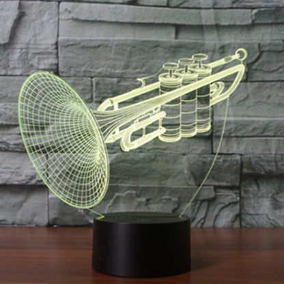 7 สีเปลี่ยนสี Creative Visual สเตอริโอโคมไฟโคมไฟตั้งโต๊ะ Night Light, Trumpet Shape