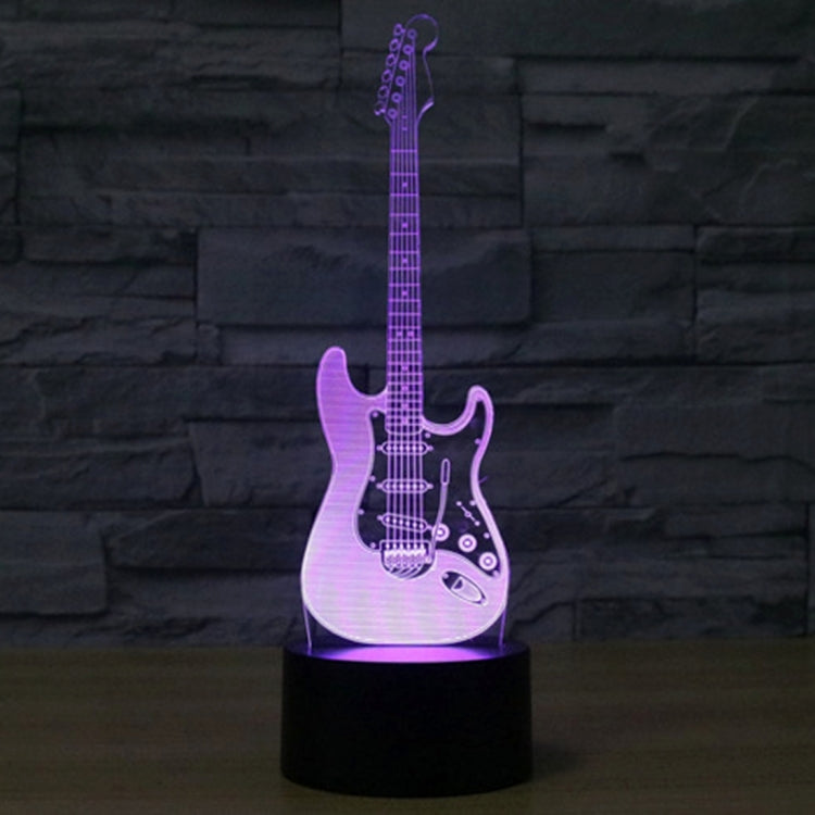 7 สีเปลี่ยนสี Creative Visual สเตอริโอโคมไฟโคมไฟตั้งโต๊ะ Night Light, Electric Guitar Shape
