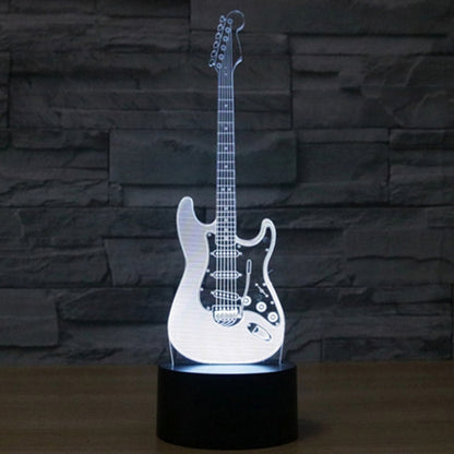 7 สีเปลี่ยนสี Creative Visual สเตอริโอโคมไฟโคมไฟตั้งโต๊ะ Night Light, Electric Guitar Shape