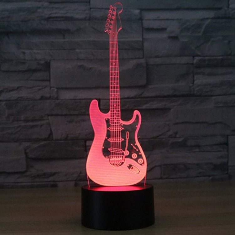 7 สีเปลี่ยนสี Creative Visual สเตอริโอโคมไฟโคมไฟตั้งโต๊ะ Night Light, Electric Guitar Shape