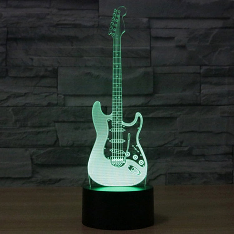 7 สีเปลี่ยนสี Creative Visual สเตอริโอโคมไฟโคมไฟตั้งโต๊ะ Night Light, Electric Guitar Shape