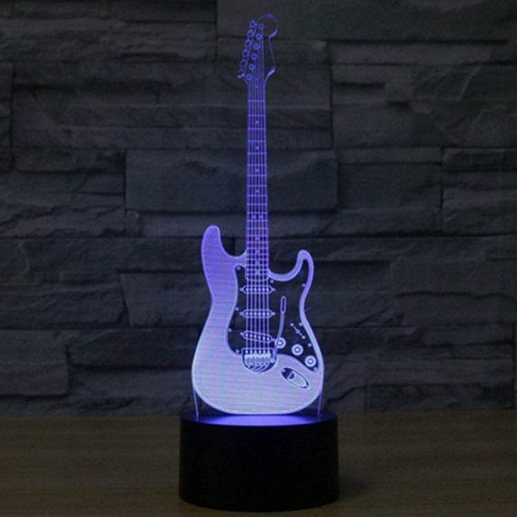 7 สีเปลี่ยนสี Creative Visual สเตอริโอโคมไฟโคมไฟตั้งโต๊ะ Night Light, Electric Guitar Shape