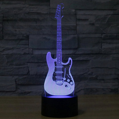7 สีเปลี่ยนสี Creative Visual สเตอริโอโคมไฟโคมไฟตั้งโต๊ะ Night Light, Electric Guitar Shape
