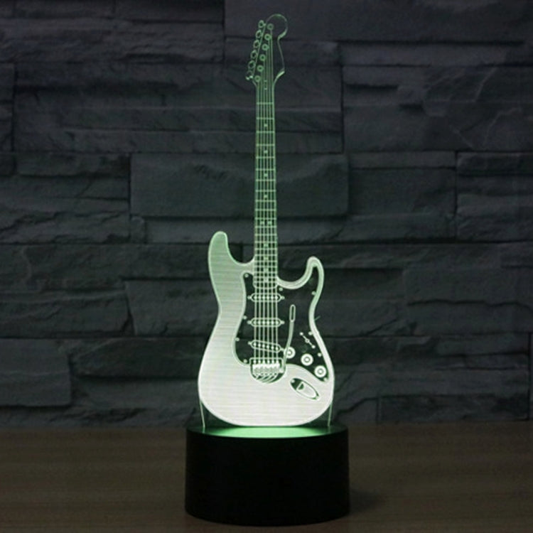 7 สีเปลี่ยนสี Creative Visual สเตอริโอโคมไฟโคมไฟตั้งโต๊ะ Night Light, Electric Guitar Shape