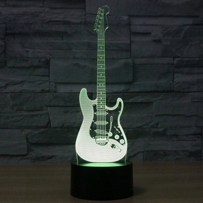 7 สีเปลี่ยนสี Creative Visual สเตอริโอโคมไฟโคมไฟตั้งโต๊ะ Night Light, Electric Guitar Shape