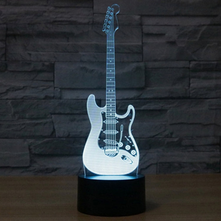 7 สีเปลี่ยนสี Creative Visual สเตอริโอโคมไฟโคมไฟตั้งโต๊ะ Night Light, Electric Guitar Shape