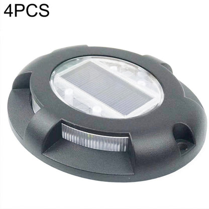 4 ชิ้น LED พลังงานแสงอาทิตย์ฝังพื้นโคมไฟ IP68 กันน้ำกลางแจ้งสวนโคมไฟสนามหญ้า