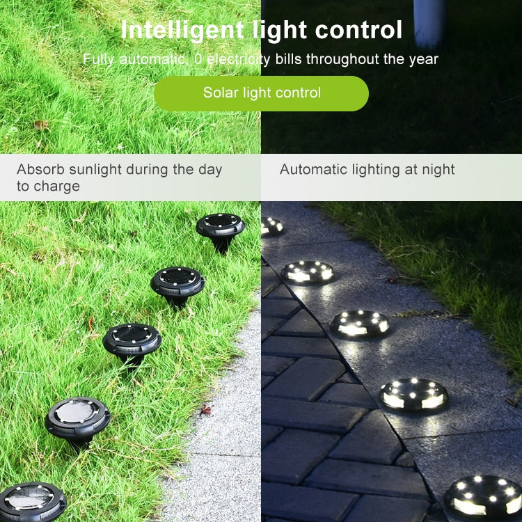 ไฟ LED 10 ดวงสวนพลังงานแสงอาทิตย์กลางแจ้งกันน้ำฝังแสง, 10 LED