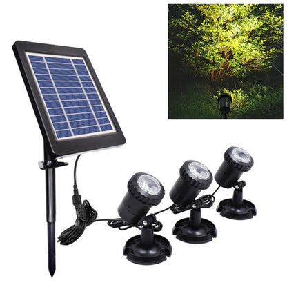 3 In 1 Warm Light สนามหญ้าแทรก สระ ดำน้ำ Spotlight พลังงานแสงอาทิตย์, Warm Light