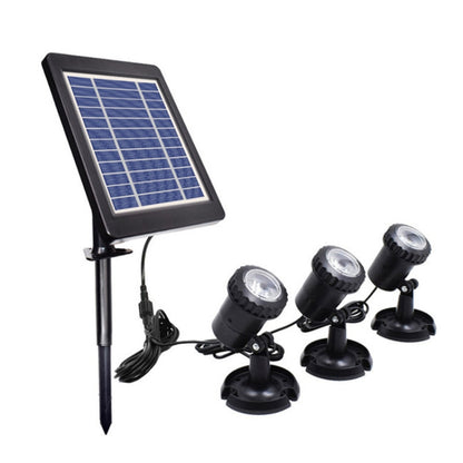 3 In 1 Warm Light สนามหญ้าแทรก สระ ดำน้ำ Spotlight พลังงานแสงอาทิตย์, Warm Light