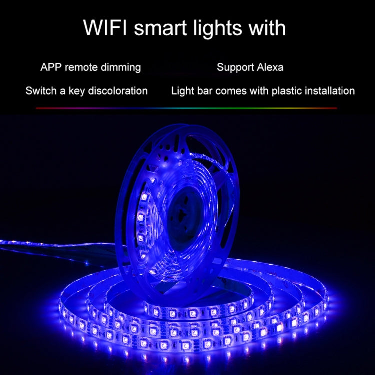 ไฟ LED 300 ดวง SMD 5050 แอพแสงสีสันสดใส รีโมทคอนโทรล ทำงานร่วมกับ Alexa และ Google Home