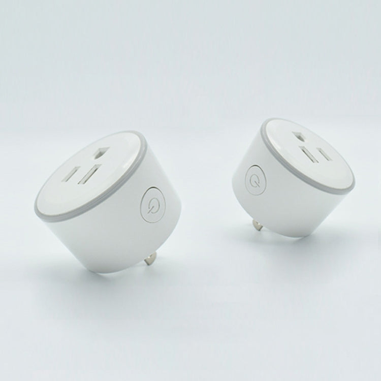 10A ทรงกลม WiFi 2.4GHz ปลั๊กมินิ APP รีโมทคอนโทรล Timing ซ็อกเก็ตอัจฉริยะทำงานร่วมกับ Alexa และ Google Home และไฟหายใจที่มีสีสัน, AC 100-240V, US Plug
