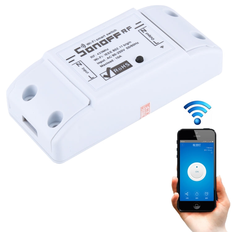 Sonoff 433MHz DIY WiFi สมาร์ทรีโมทคอนโทรลไร้สายโมดูลจับเวลาสวิตช์ไฟสำหรับบ้านอัจฉริยะรองรับ iOS และ Android, 433MHz