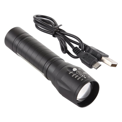 A2 USB ชาร์จไฟฉายกันน้ำ Zoomable XPE + COB พร้อม 3 โหมดและกล่องเก็บของ, A2