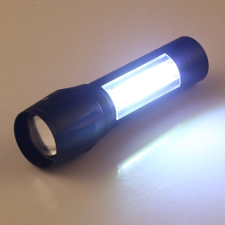 A2 USB ชาร์จไฟฉายกันน้ำ Zoomable XPE + COB พร้อม 3 โหมดและกล่องเก็บของ, A2