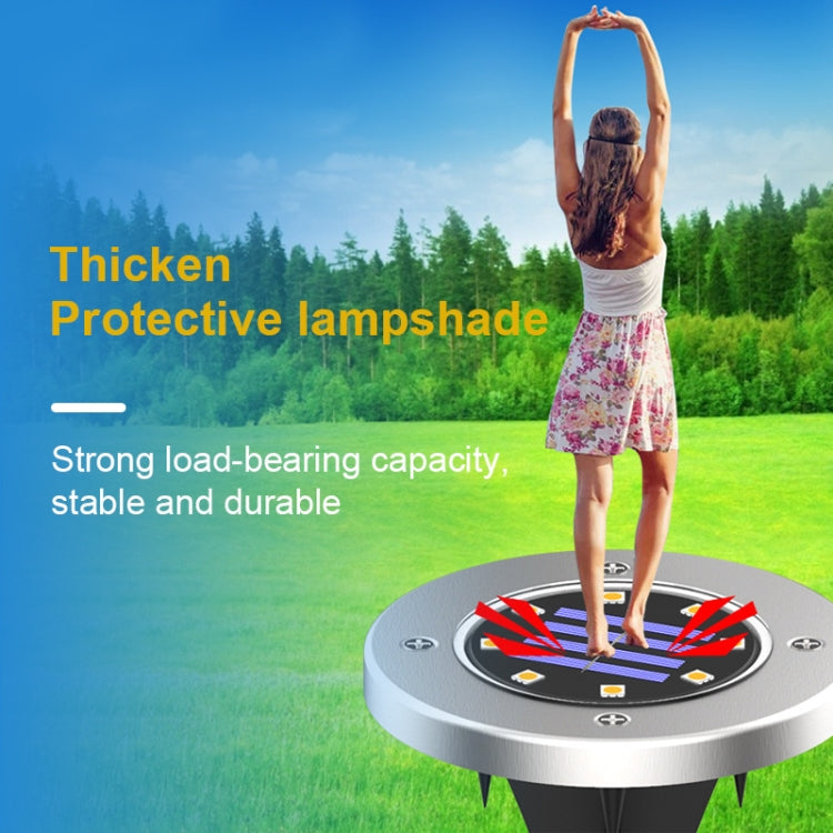 8 LEDs สีสันหรี่แสงได้สวนพลังงานแสงอาทิตย์กลางแจ้งเซ็นเซอร์วัดแสงประเภทเซ็นเซอร์ควบคุมแสงอัจฉริยะไฟฝัง, 8 LEDs