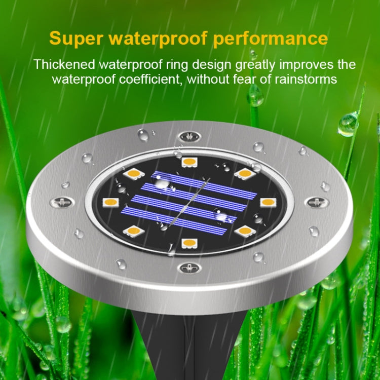 8 LEDs สีสันหรี่แสงได้สวนพลังงานแสงอาทิตย์กลางแจ้งเซ็นเซอร์วัดแสงประเภทเซ็นเซอร์ควบคุมแสงอัจฉริยะไฟฝัง, 8 LEDs
