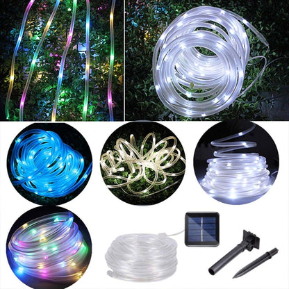 แผงโซล่าเซลล์กันน้ำ 50 LED, 5m 50LED Blue Light, 5m 50LED White Light, 5m 50LED Warm White