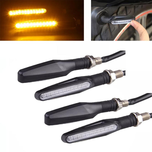 4 ชิ้น DC 12 โวลต์รถจักรยานยนต์ 12 LED เลี้ยวตัวชี้วัดไฟกระพริบ, (แสงสีเหลือง), 12 LED