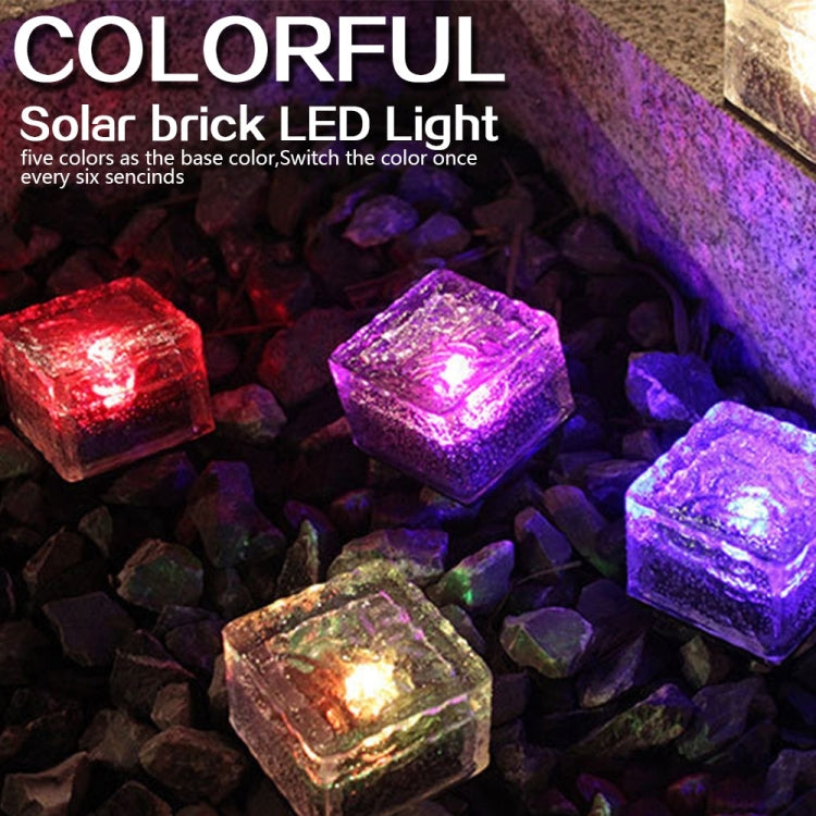 พลังงานแสงอาทิตย์สแควร์กระจกนิรภัยกลางแจ้ง LED ฝังแสงโคมไฟตกแต่งสวน IP55 กันน้ำ, ขนาด: 7 x 7 x 5 ซม., 7 x 7 x 5cm