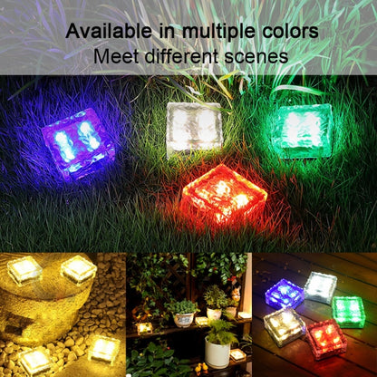 พลังงานแสงอาทิตย์สแควร์กระจกนิรภัยกลางแจ้ง LED ฝังแสงโคมไฟตกแต่งสวน IP55 กันน้ำ, ขนาด: 10 x 10 x 5.2 ซม., 10 x 10 x 5.2cm