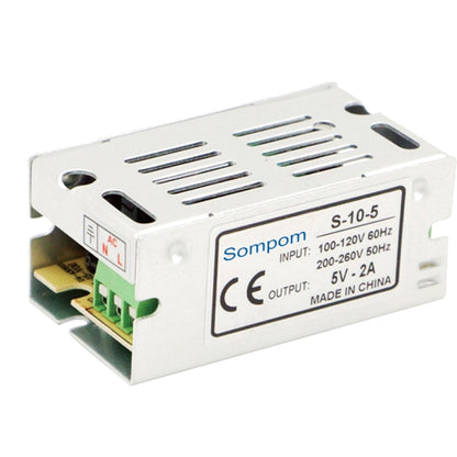 SOMPOM S-10-5 10W 5V 2A การสลับไดร์เวอร์ LED Light Strip แสดงผล หน้าจอแสงสว่าง หน้าจอ แหล่งจ่ายไฟ, 10W 5V/2A