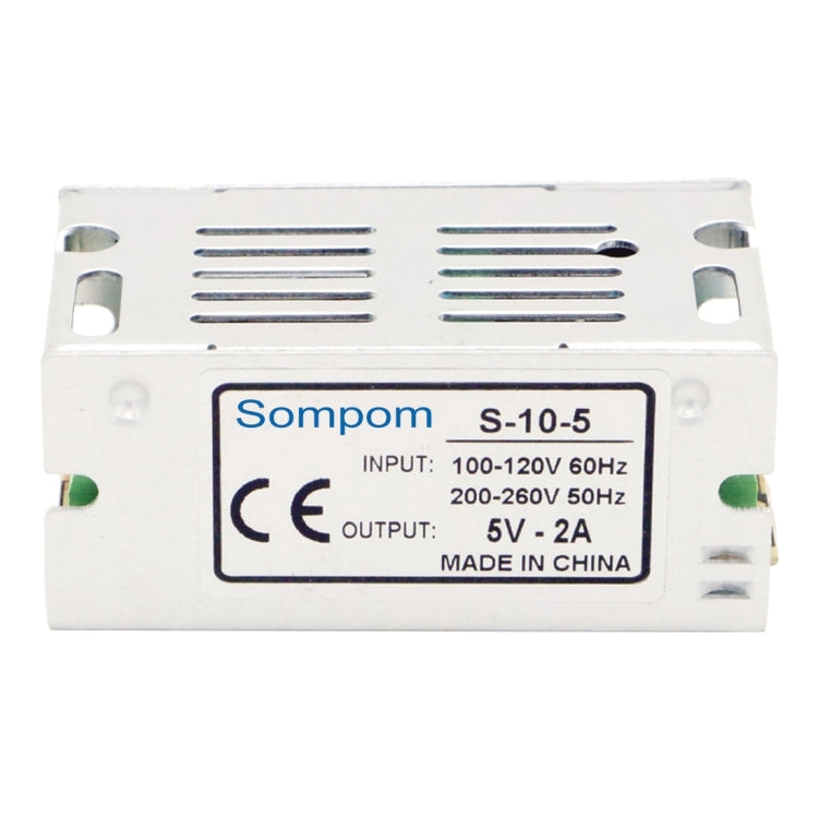SOMPOM S-10-5 10W 5V 2A การสลับไดร์เวอร์ LED Light Strip แสดงผล หน้าจอแสงสว่าง หน้าจอ แหล่งจ่ายไฟ, 10W 5V/2A