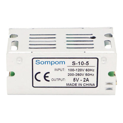 SOMPOM S-10-5 10W 5V 2A การสลับไดร์เวอร์ LED Light Strip แสดงผล หน้าจอแสงสว่าง หน้าจอ แหล่งจ่ายไฟ, 10W 5V/2A